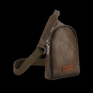 Wrangler Ladies Camo Brown Sling Crossbody Bag NWOT